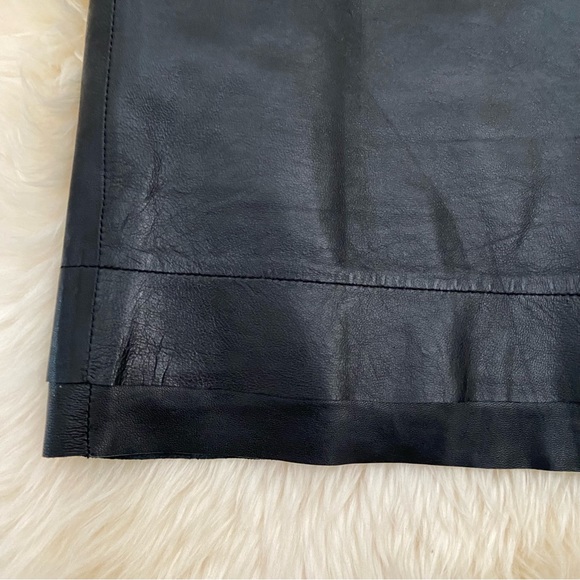 Black Leather Mini Skirt - Picture 2 of 5